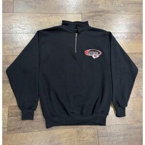 Vintage Kansas‎ City Chiefs Embroidered 1/4 Zip Sweatshirt Medium Black